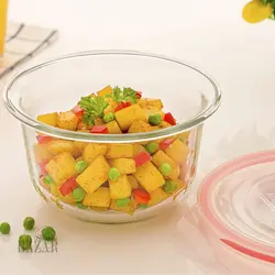 ظرف گرد شیشه ای دربدار 1.2 لیتری لیمون