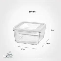 ست ظروف شیشه ای مربع دربدار لیمون