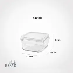 ست ظروف شیشه ای مربع دربدار لیمون