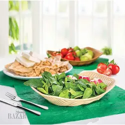 سبد نان و سبزی سه عددی طرح بامبو لیمون