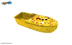 اسباب بازی نوستالژیک قایق نفتی زرد خال خالی کوچک