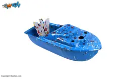 اسباب بازی نوستالژیک قایق نفتی سرمه ای خال خالی بزرگ