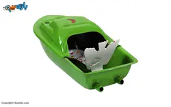 اسباب بازی نوستالژیک قایق نفتی سرمه ای خال خالی بزرگ