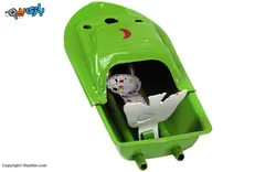 اسباب بازی نوستالژیک قایق نفتی زرد خال خالی بزرگ