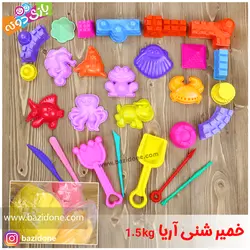 خرید خمیر شنی سطلی با سفره بادی 3 رنگ - بازی دونه