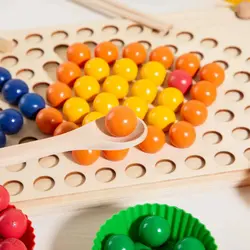 خرید تخته لگاریتمی رنگین کمان چوبی با انبر - بازی دونه