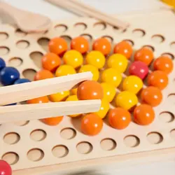 خرید تخته لگاریتمی رنگین کمان چوبی با انبر - بازی دونه