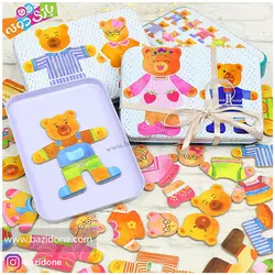 خرید پازل مگنتی لباس خرسی (جعبه فلزی) - بازی دونه