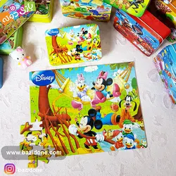 خرید پازل چوبی 100 قطعه جعبه فلزی میکی موس - بازی دونه