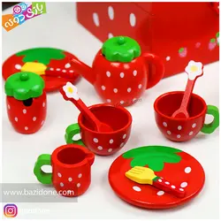 خرید اسباب بازی چوبی کیک تولد توت فرنگی - بازی دونه