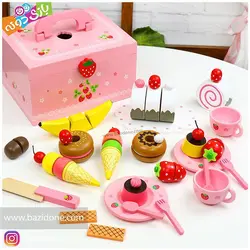 خرید اسباب بازی عصرانه خوری چوبی رولت و میوه - بازی دونه
