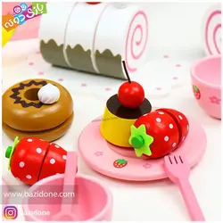 خرید اسباب بازی عصرانه خوری چوبی رولت و میوه - بازی دونه