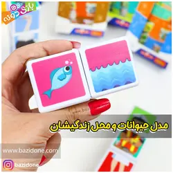 خرید مکعب مگنتی تصویری مدل حیوانات و خانه هایشان - بازی دونه