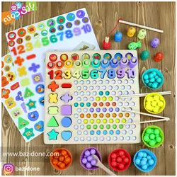 خرید تخته لگاریتمی چوبی 13 در یک - بازی دونه