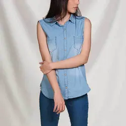 بلوز جین آستین حلقه ای