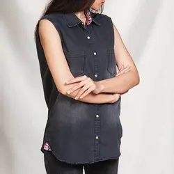 بلوز جین آستین حلقه ای