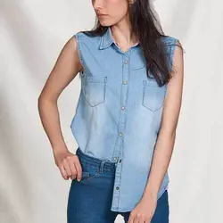 بلوز جین آستین حلقه ای