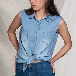 بلوز جین آستین حلقه ای