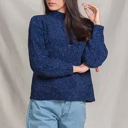 بلوز بافت مخملی یقه کوتاه