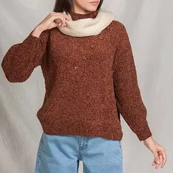 بلوز بافت مخملی یقه کوتاه