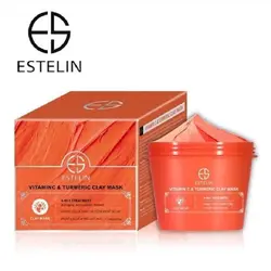ماسک خاک رس ویتامین سی C و زردچوبه استلین Estelin