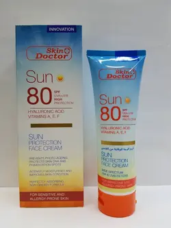 ضد آفتاب دکتر اسکین SPF 80 حاوی هیالورونیک اسید ۱۲۵ میل