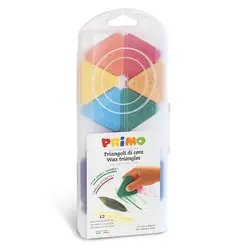 مداد شمعی 12 رنگ مثلثی جعبه پلاستیکی پریمو | فروشگاه ویززززز