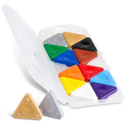 مداد شمعی 12 رنگ مثلثی جعبه پلاستیکی پریمو | فروشگاه ویززززز