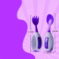 قاشق و چنگال حلقه ای بنفش کیدزمی