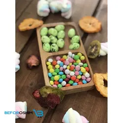 اردوخوری ظروف چوبی بامبو مستطیل 2 خونه کوچک - خرید ظروف چوبی بامبو،خرید شال و روسری،خرید ظروف سنگی | فروشگاه آنلاین بفروشیم