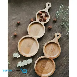 اردوخوری ظروف چوبی بامبو راکتی گرد 2 خونه