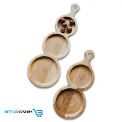 اردوخوری ظروف چوبی بامبو راکتی گرد 2 خونه