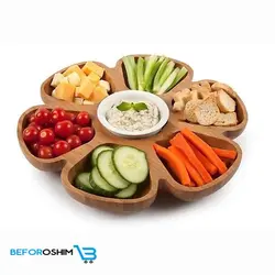 اردوخوری ظروف چوبی بامبو طرح گل 7 خونه - خرید ظروف چوبی بامبو،خرید شال و روسری،خرید ظروف سنگی | فروشگاه آنلاین بفروشیم