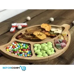 اردوخوری ظروف چوبی بامبو طرح برگ