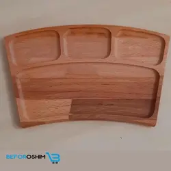 اردوخوری ظروف چوبی بامبو منحنی 4 خونه - خرید ظروف چوبی بامبو،خرید شال و روسری،خرید ظروف سنگی | فروشگاه آنلاین بفروشیم