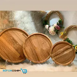 اردوخوری ظروف چوبی بامبو بشقاب گرد - خرید ظروف چوبی بامبو،خرید شال و روسری،خرید ظروف سنگی | فروشگاه آنلاین بفروشیم