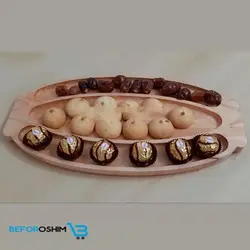 اردوخوری ظروف چوبی بامبو طرح بیضی 3 خونه - خرید ظروف چوبی بامبو،خرید شال و روسری،خرید ظروف سنگی | فروشگاه آنلاین بفروشیم