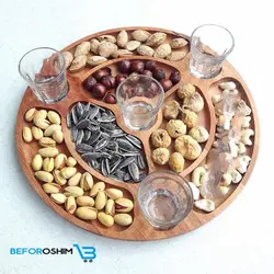اردوخوری ظروف چوبی بامبو طرح شات گرد 4 خونه - خرید ظروف چوبی بامبو،خرید شال و روسری،خرید ظروف سنگی | فروشگاه آنلاین بفروشیم 1