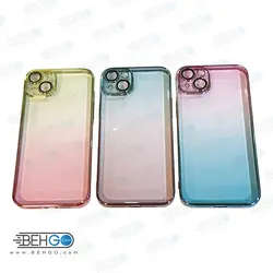 قاب گوشی آیفون ۱۴ پلاس مدل شیشه ای رنگی iPhone 14 Plus