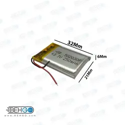 باتری هندزفری بلوتوث باطری لیتیومی ظرفیت 3.7V 250mAh مدل 502030P