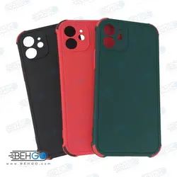 قاب ایفون 12 کاور مدل ژله ای دکمه رنگی محکم ضد ضربه با محافظ لنز دوربین گوشی ایفون 12 سایز 6.1 اینچ گارد محافظ قاب Camera Cover color key Case for Apple IPhone 12