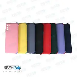 قاب سامسونگ A03s کاور مدل ژله ای دکمه رنگی محکم ضد ضربه با محافظ لنز دوربین گوشی Samsung A03s