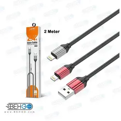 کابل شارژر لایتنینگ الدینیو مدل LDNIO LS432 طول 2 متر توان 2.4 آمپر