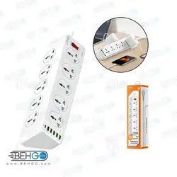 چند راهی برق و شارژر الدینیو مدل LDNIO SC10610