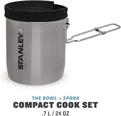 ست ظروف سفری استنلی مدل فلزی ست استنلی مدل کامپکت استیل ظرف پخت و پز غذای استنلی Stanley Compact Steel Cook 700ml