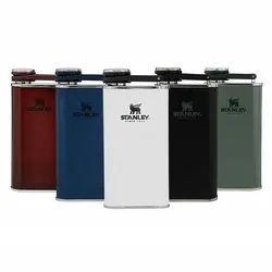 قمقمه کوهنوردی ورزشی برند استنلی قمقمه کتابی استیل مدل 230 میلی لیتر قمقمه جیبی Stanley Classic EASY FILL Wide Mouth Flask 0.23L / 8OZ