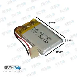 باتری هندزفری بلوتوث باطری لیتیومی ظرفیت 3.7V 300mAh مدل 402030P