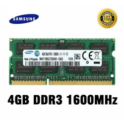 رم لپ‌تاپ 4گیگابایت SAMSUNG نسل DDR3 باس 1600