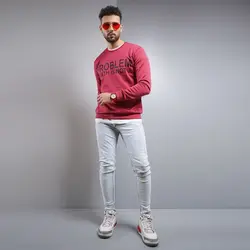 پلیور تو كركی قرمز مردانه مدل Alferd