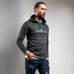 هودی مردانه مدل New York رنگ خاکستری